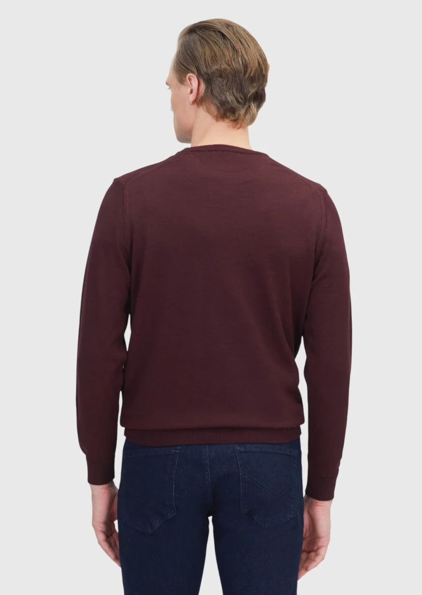 Burgundy Knitwear Sweatshirt - 5