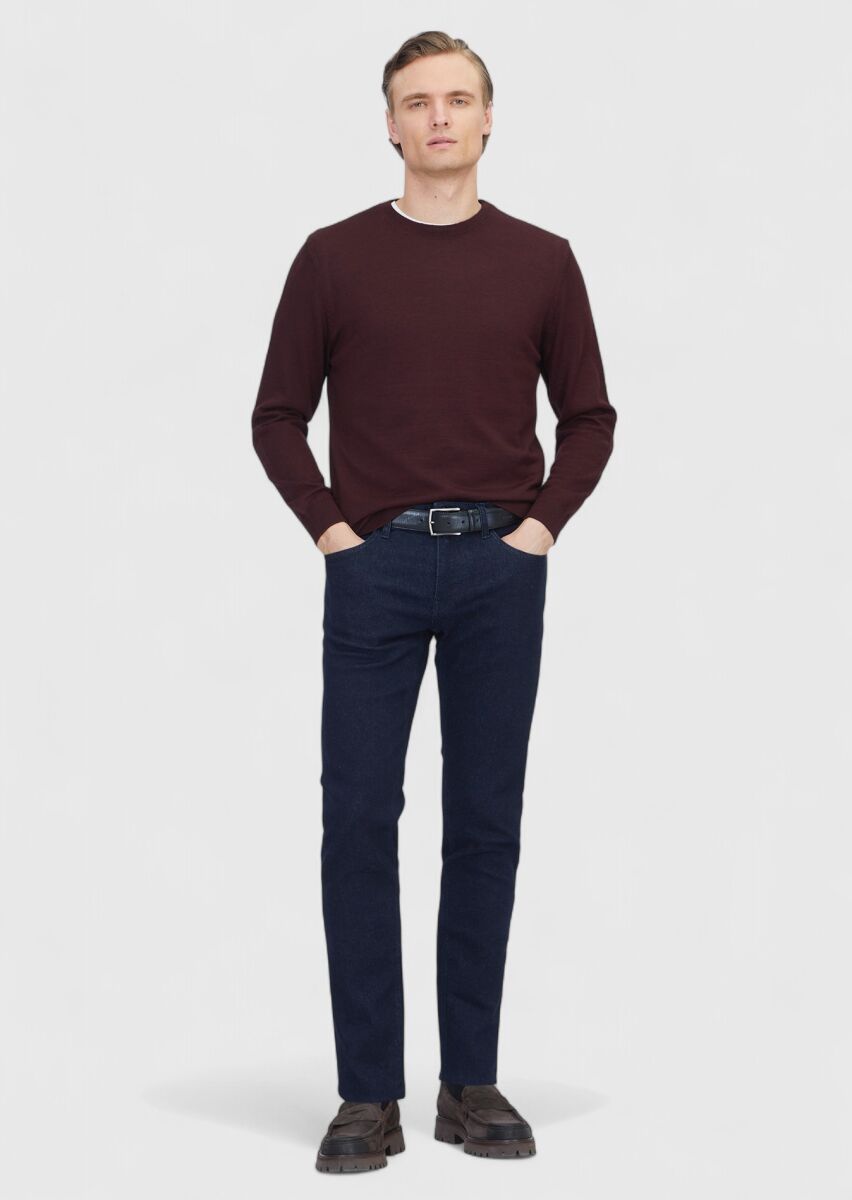 Burgundy Knitwear Sweatshirt - 2