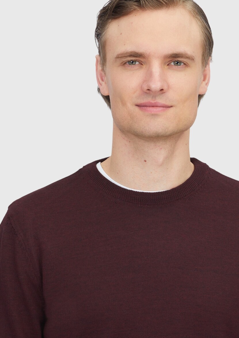 Burgundy Knitwear Sweatshirt - 3