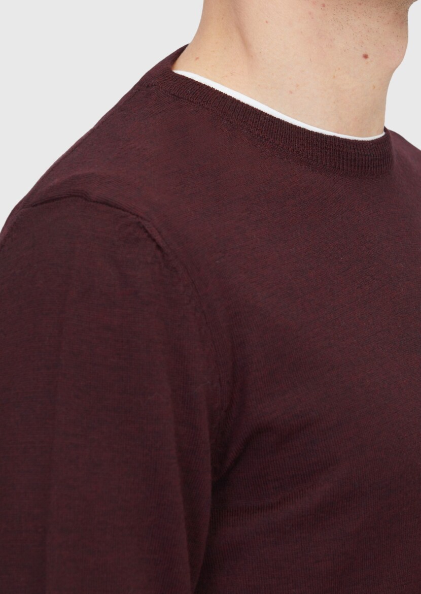 Burgundy Knitwear Sweatshirt - 4