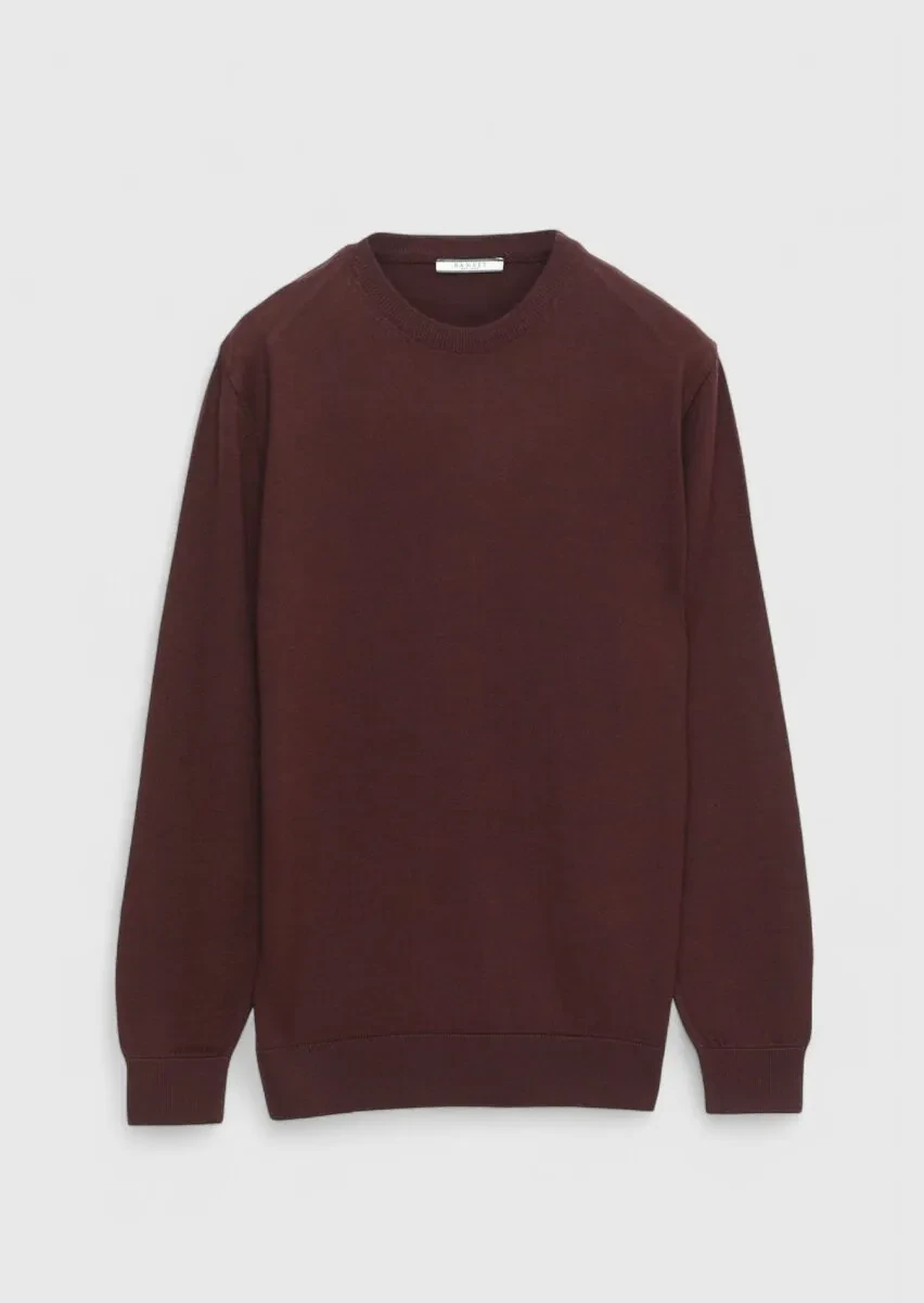 Burgundy Knitwear Sweatshirt - 1