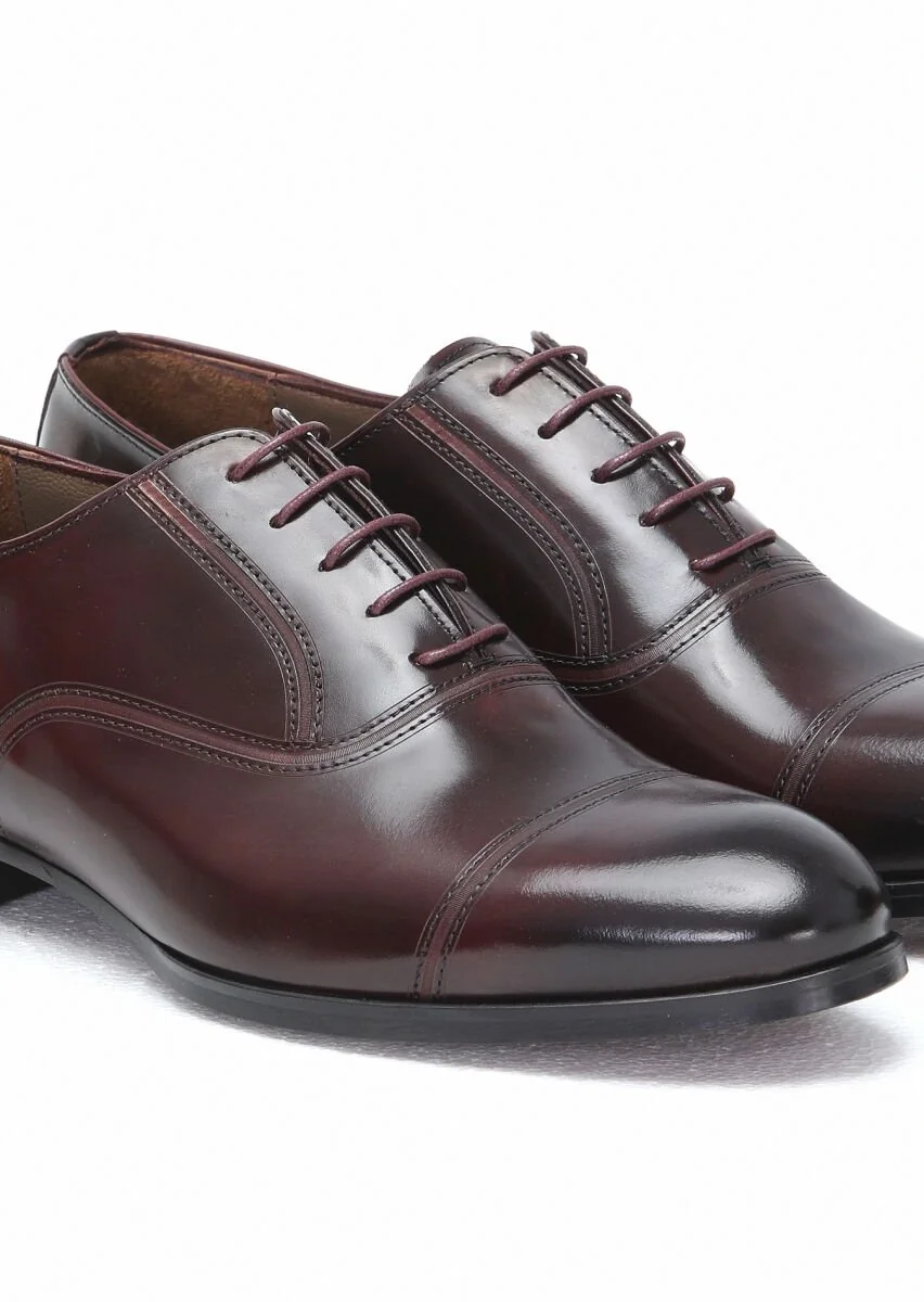 Burgundy Leather Shoes - 3