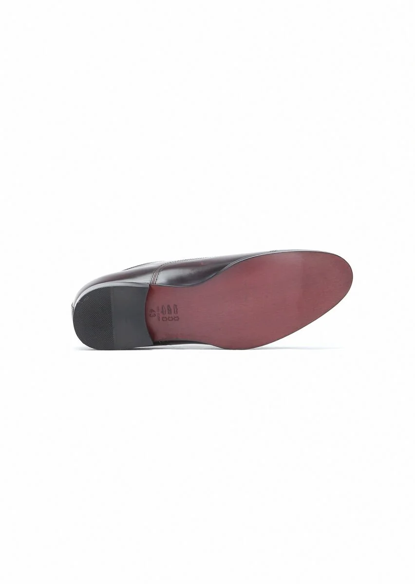 Burgundy Leather Shoes - 5