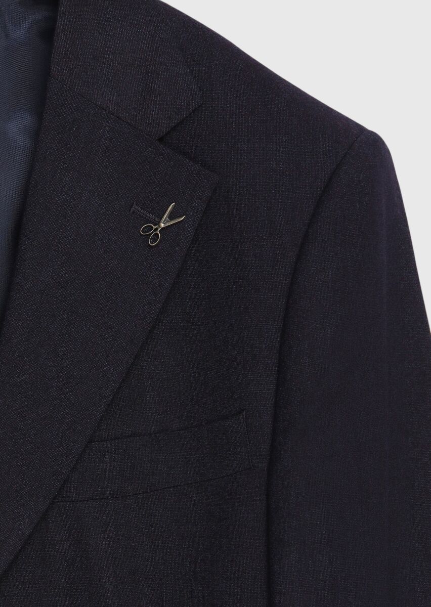 Burgundy Plain Wool Blended Suit - 3