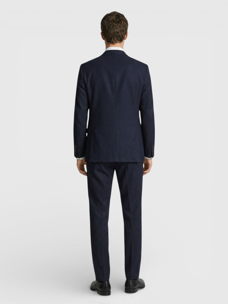 Burgundy Plain Zeroweight Slim Fit Wool Blended Suit - 4