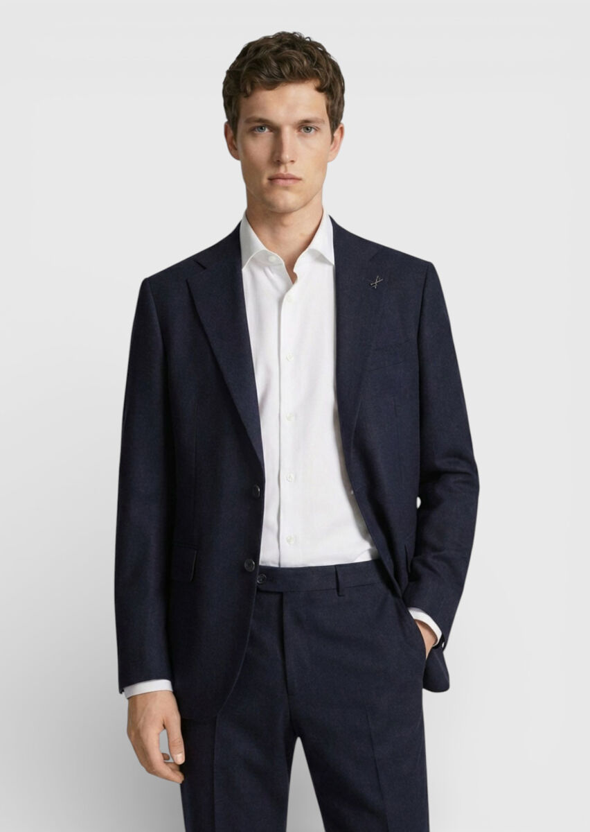 Burgundy Plain Zeroweight Slim Fit Wool Blended Suit - 3