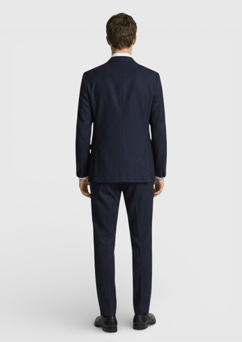 Burgundy Plain Zeroweight Slim Fit Wool Blended Suit - 4