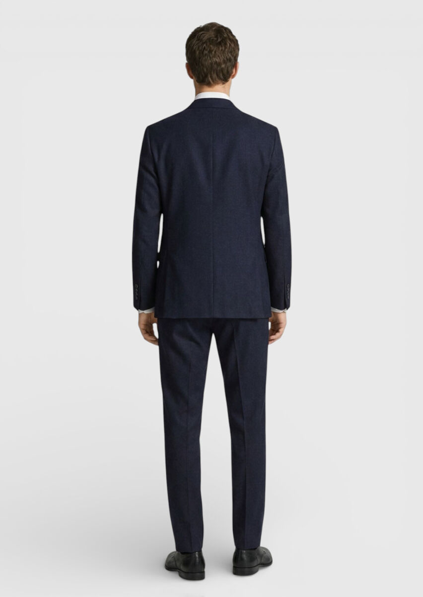 Burgundy Plain Zeroweight Slim Fit Wool Blended Suit - 4