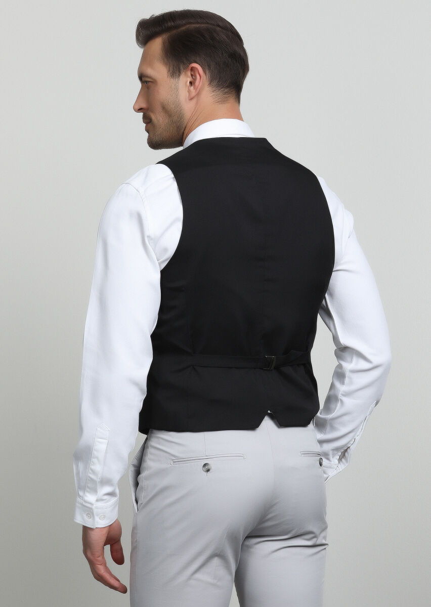 Burgundy Slim Fit Shawl Collar Casual Waistcoat - 4