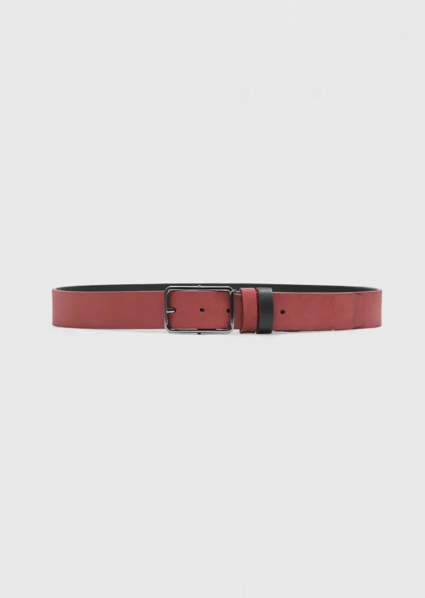 Burgundy Suede Belt - 1