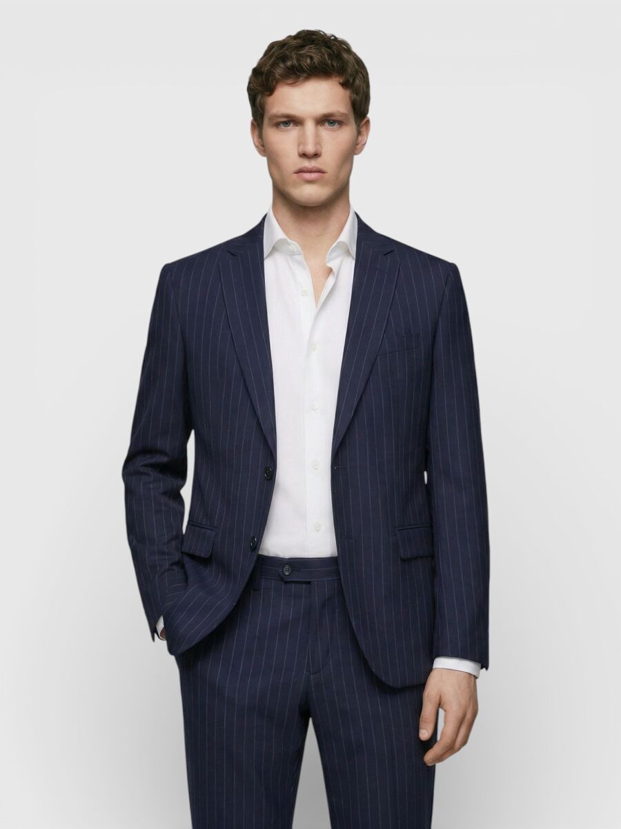 Colourful Zeroweight Slim Fit 100% Wool Suit - 2