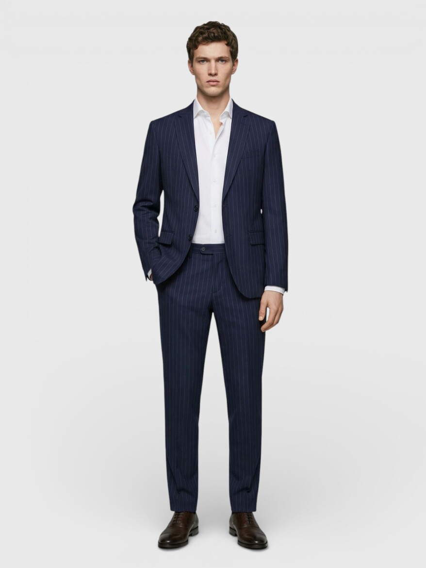 Colourful Zeroweight Slim Fit 100% Wool Suit - 3