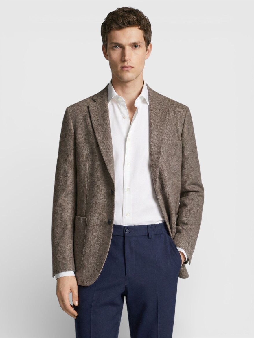 Colourful Zeroweight Slim Fit Wool Blended Jacket - RAMSEY