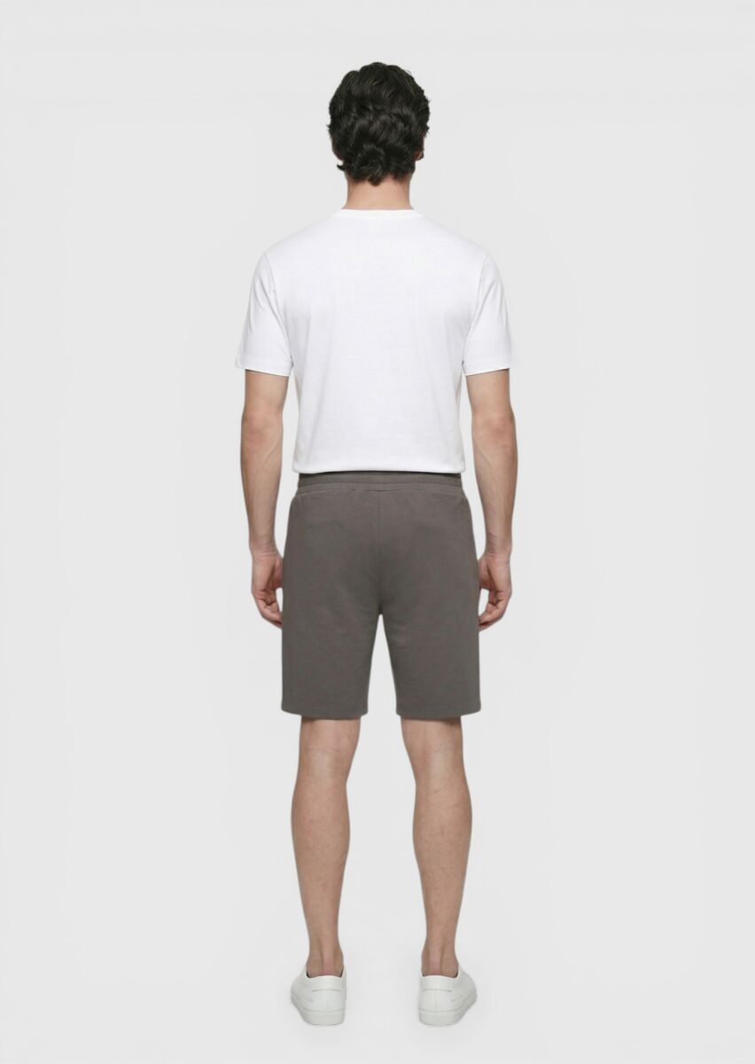 Damson Color Knitting Regular Fit Casual Bermuda - 5