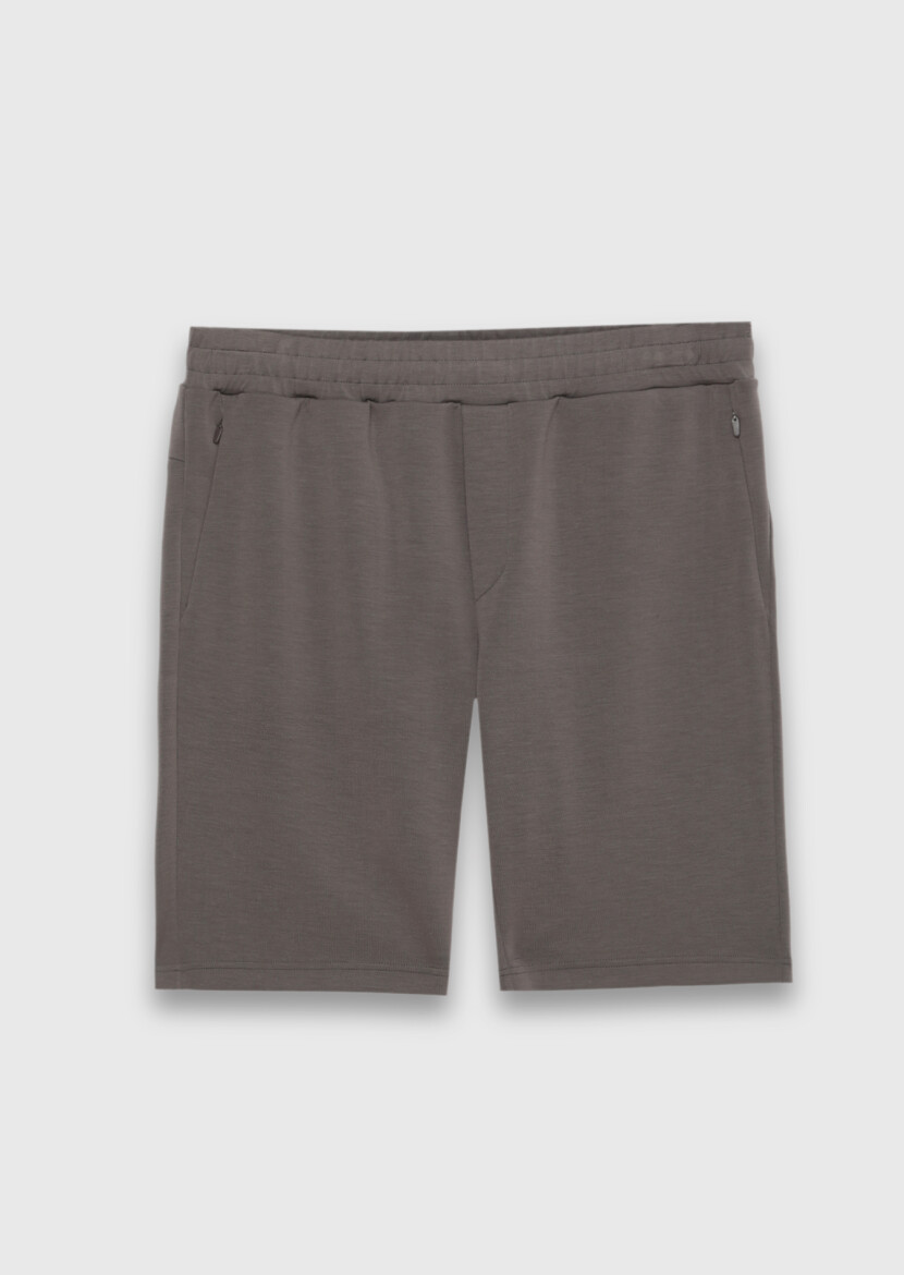 Damson Color Knitting Regular Fit Casual Bermuda - 6