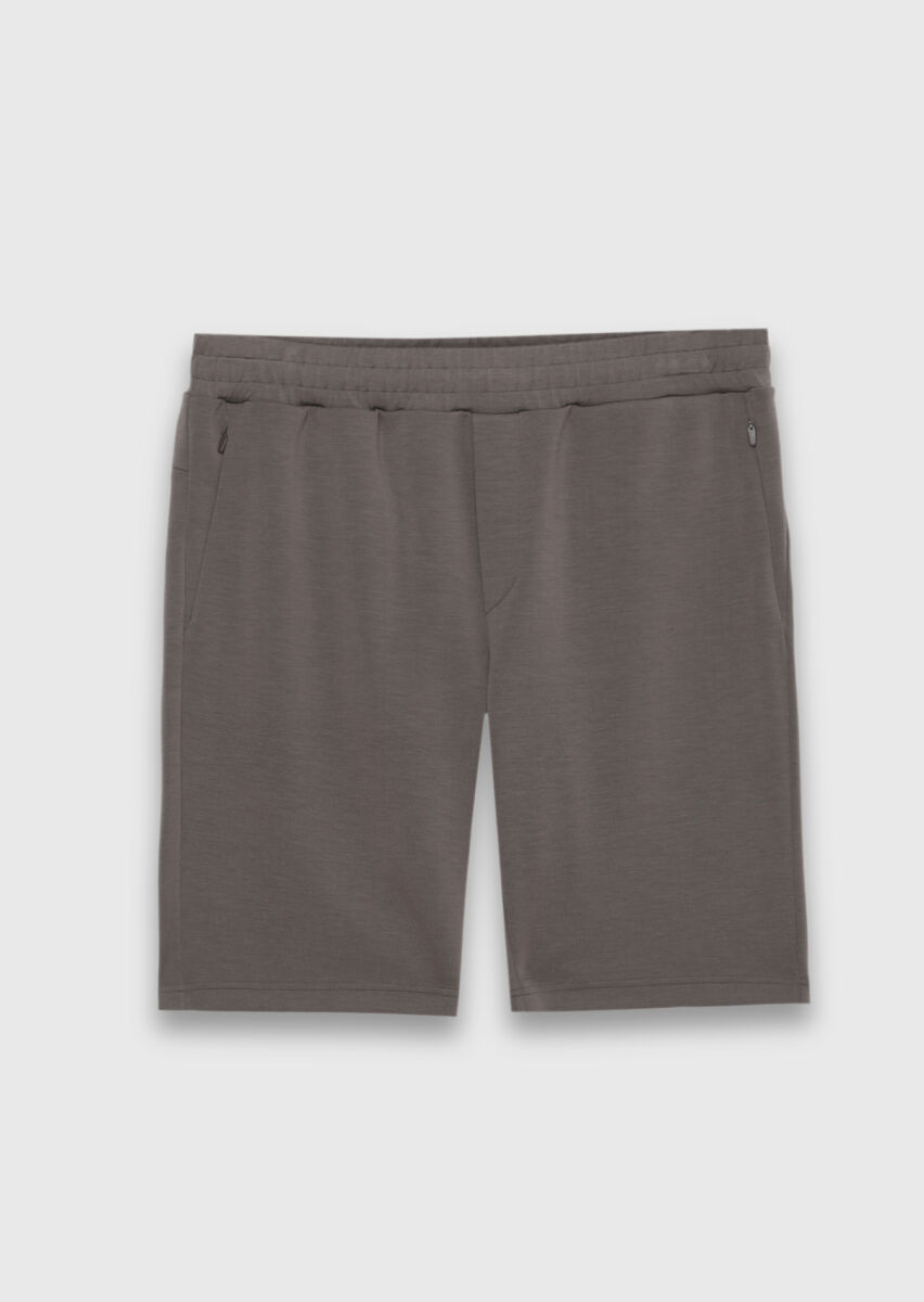 Damson Color Knitting Regular Fit Casual Bermuda - 6