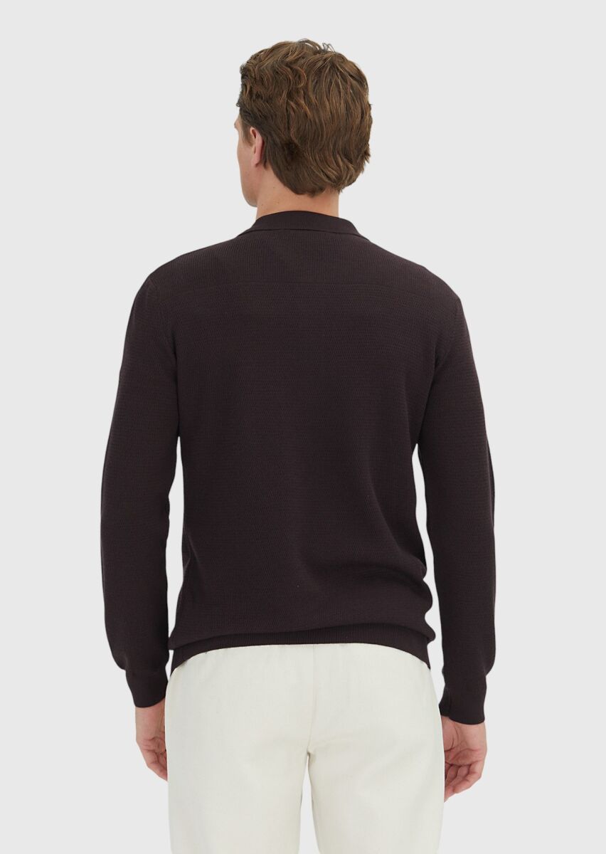 Damson Color Knitwear Sweatshirt - 5
