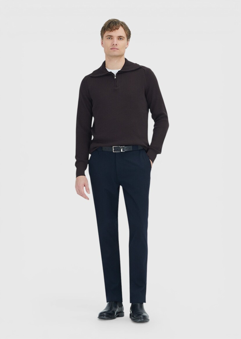 Damson Color Knitwear Sweatshirt 