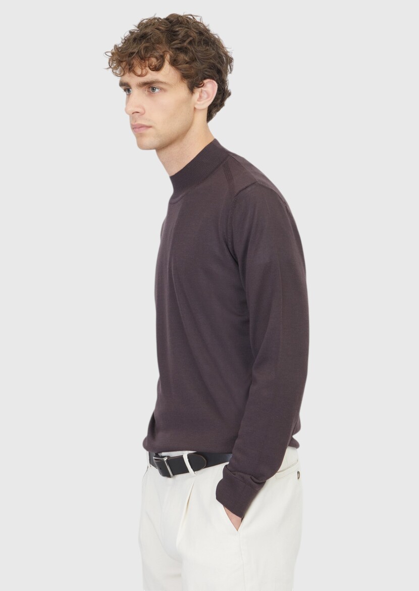 Damson Color Knitwear Sweatshirt - 3