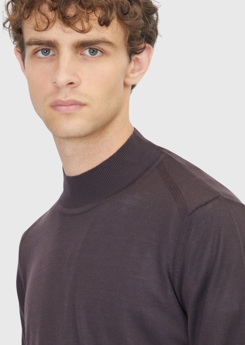 Damson Color Knitwear Sweatshirt - 4