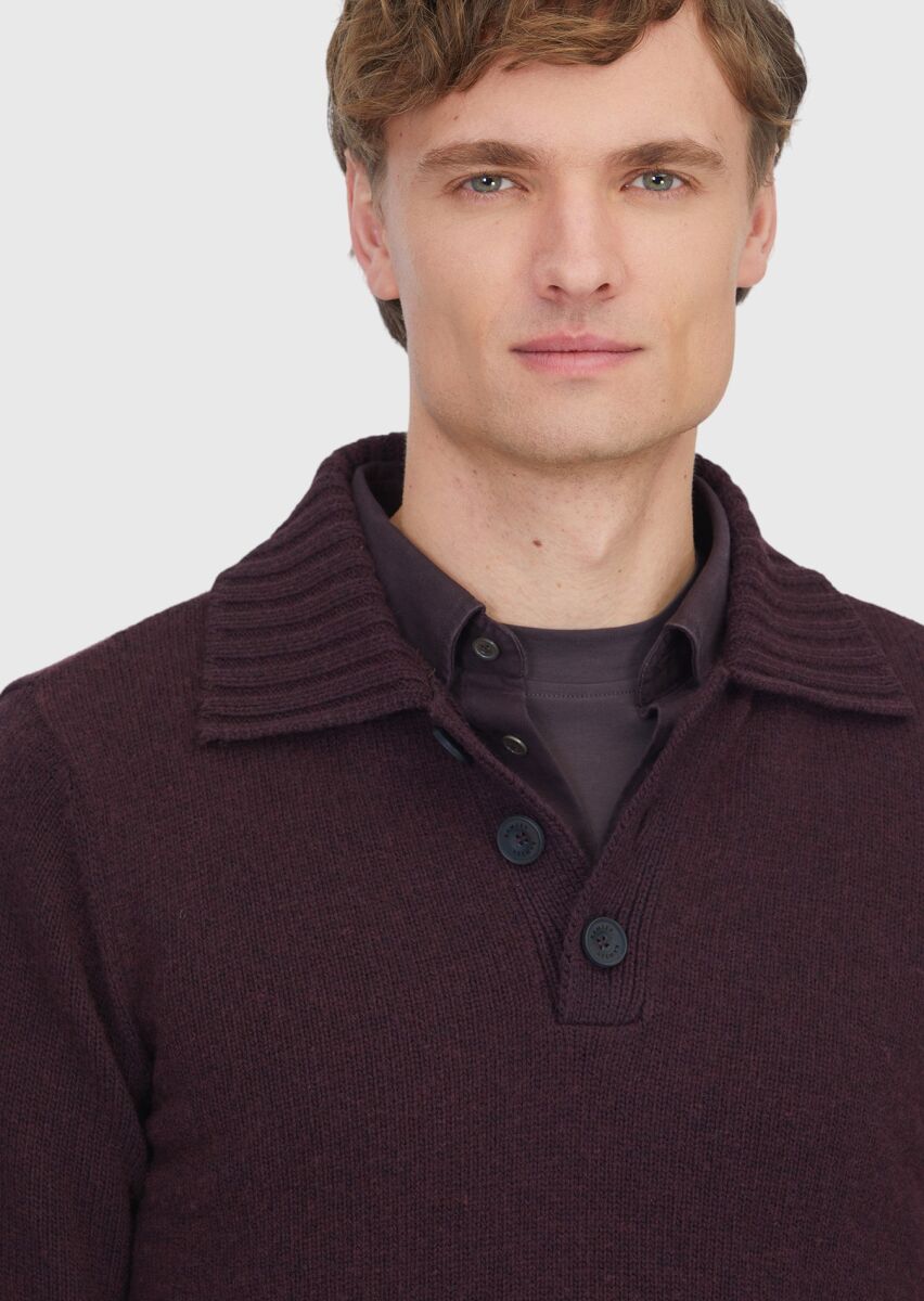 Damson Color Knitwear Sweatshirt - 3
