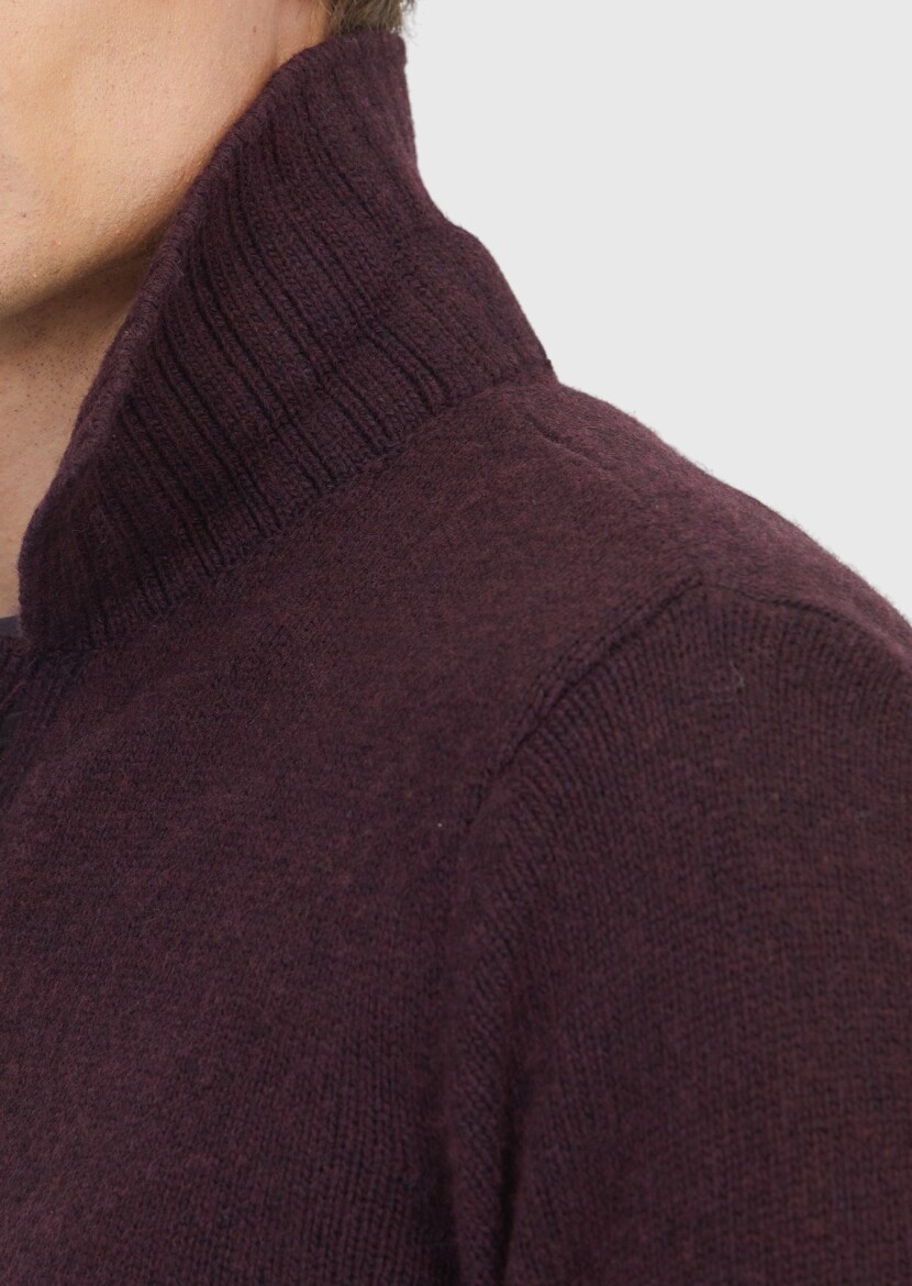 Damson Color Knitwear Sweatshirt - 4