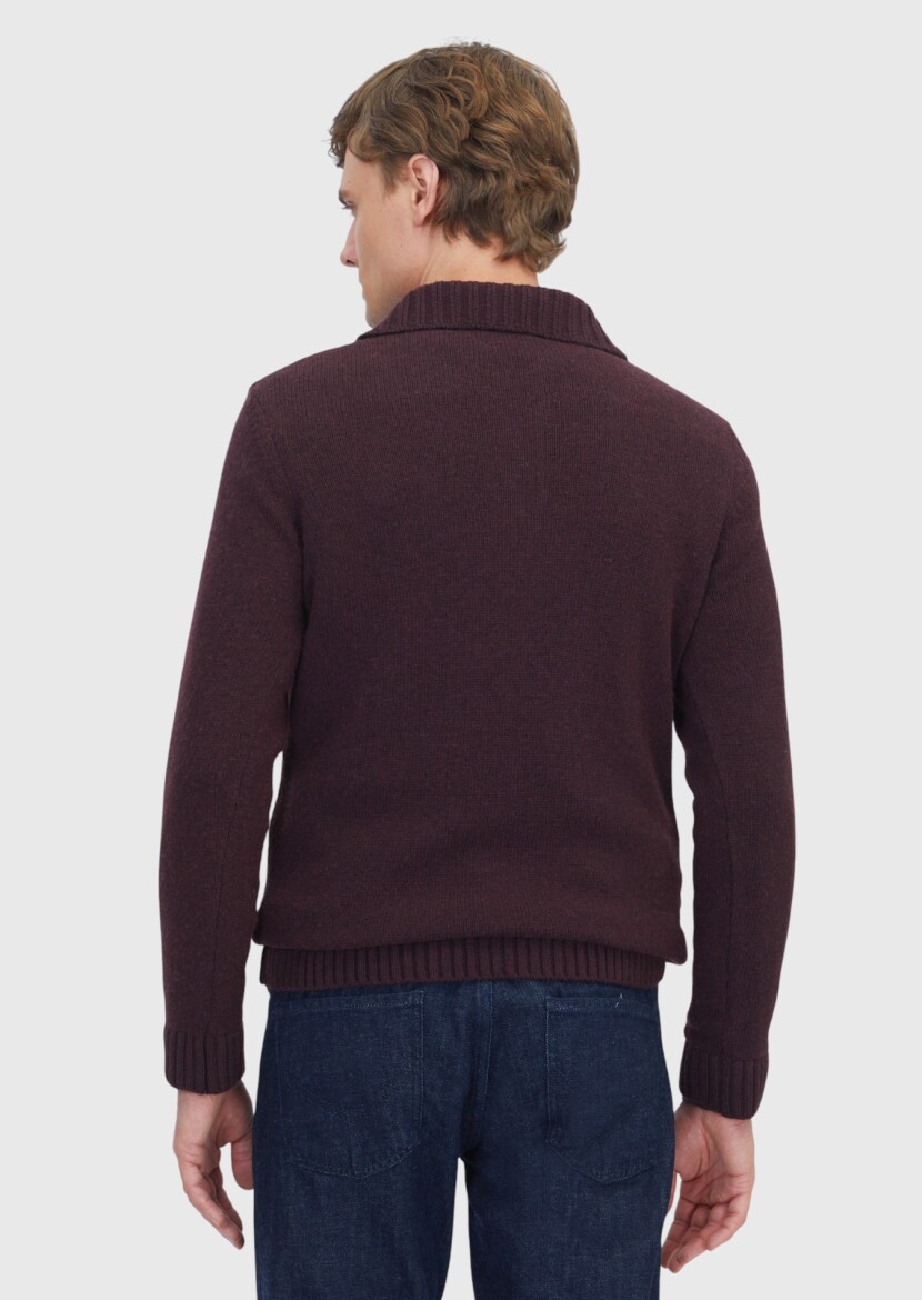 Damson Color Knitwear Sweatshirt - 5