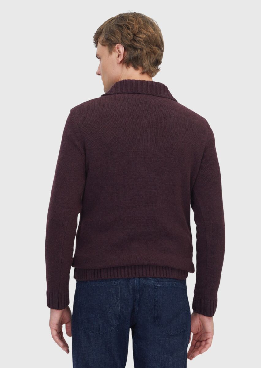 Damson Color Knitwear Sweatshirt - 5