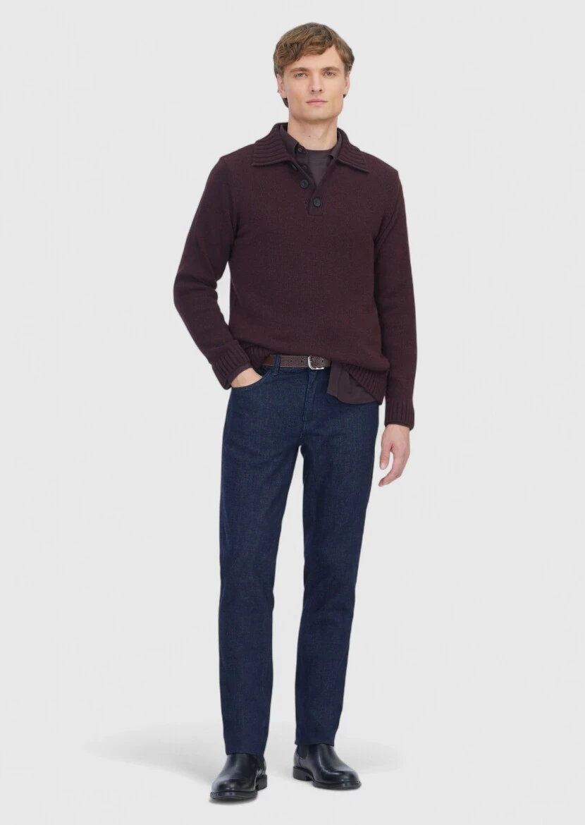 Damson Color Knitwear Sweatshirt 