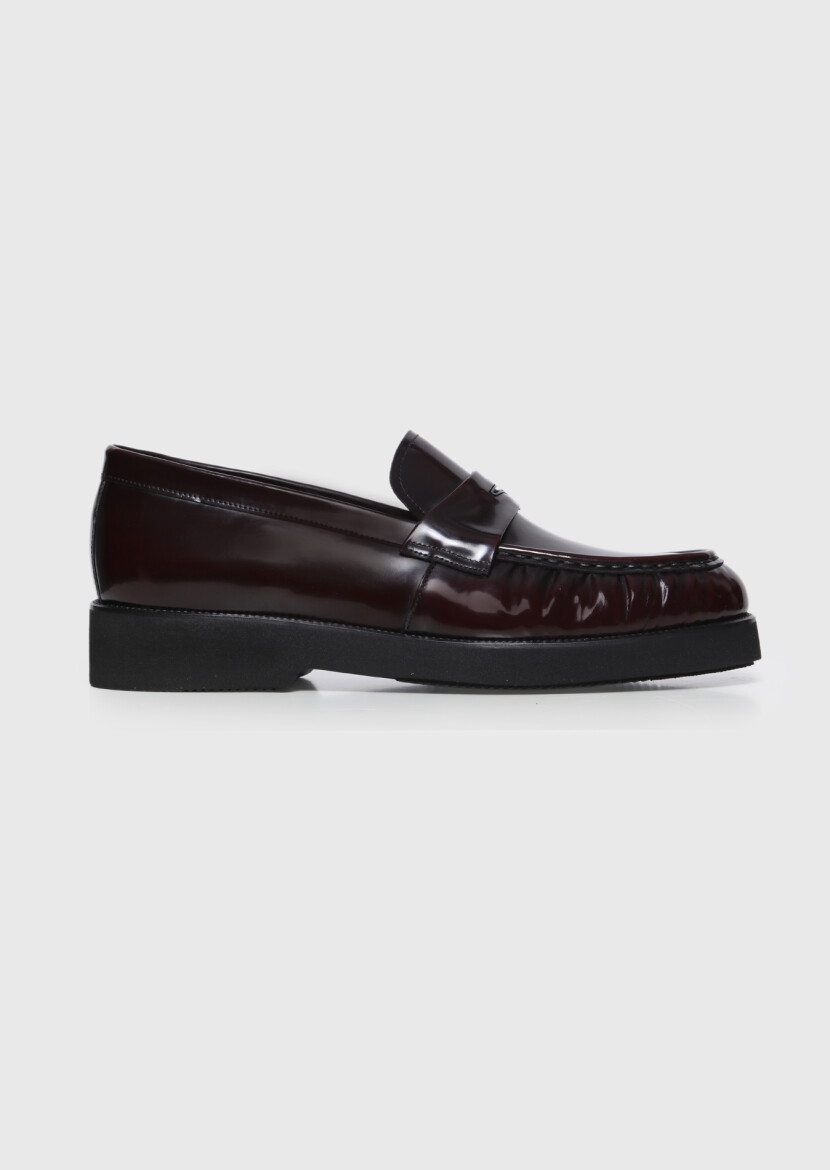 Damson Color Leather Casual Loafer - RAMSEY