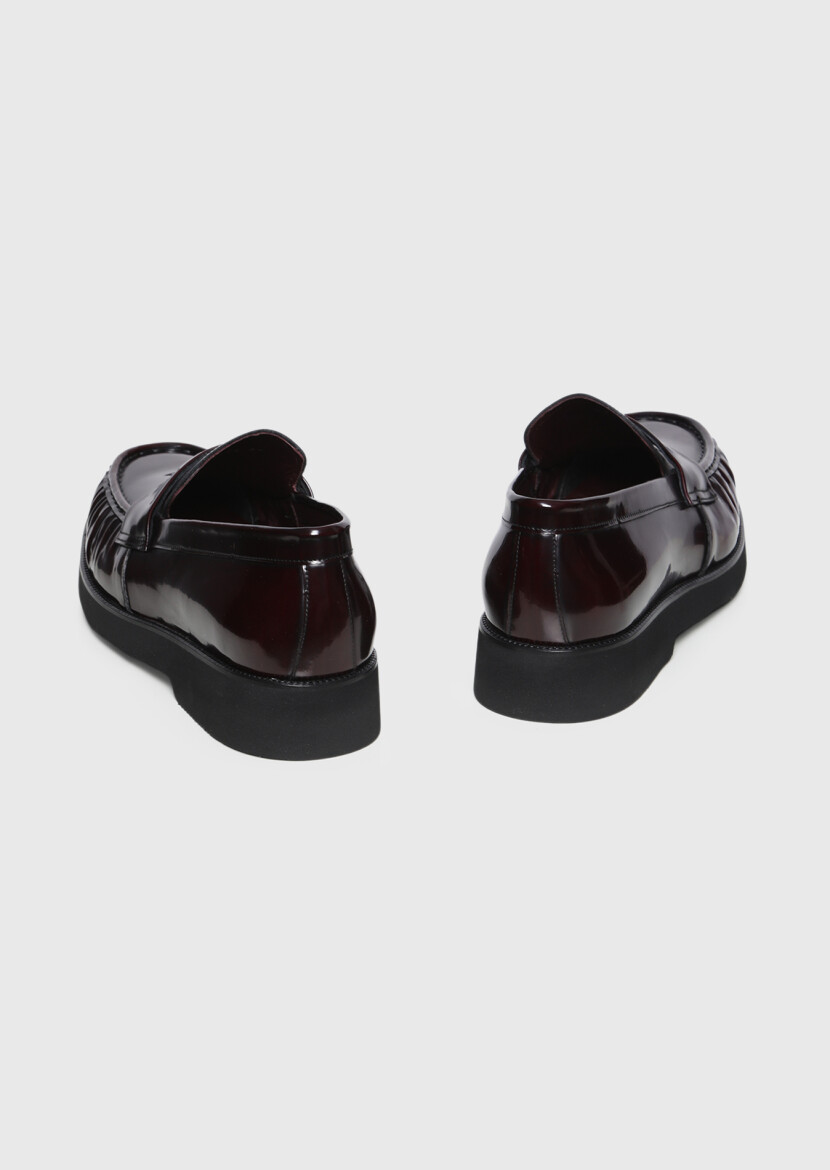 Damson Color Leather Casual Loafer - 5