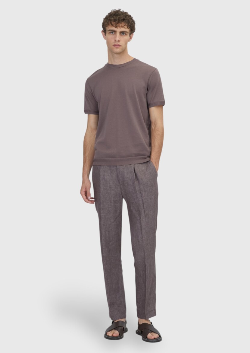 Damson Color Plain 100% Cotton T-Shirt - RAMSEY