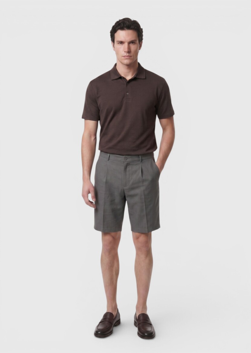 Damson Color Plain 100% Linen T-Shirt - RAMSEY