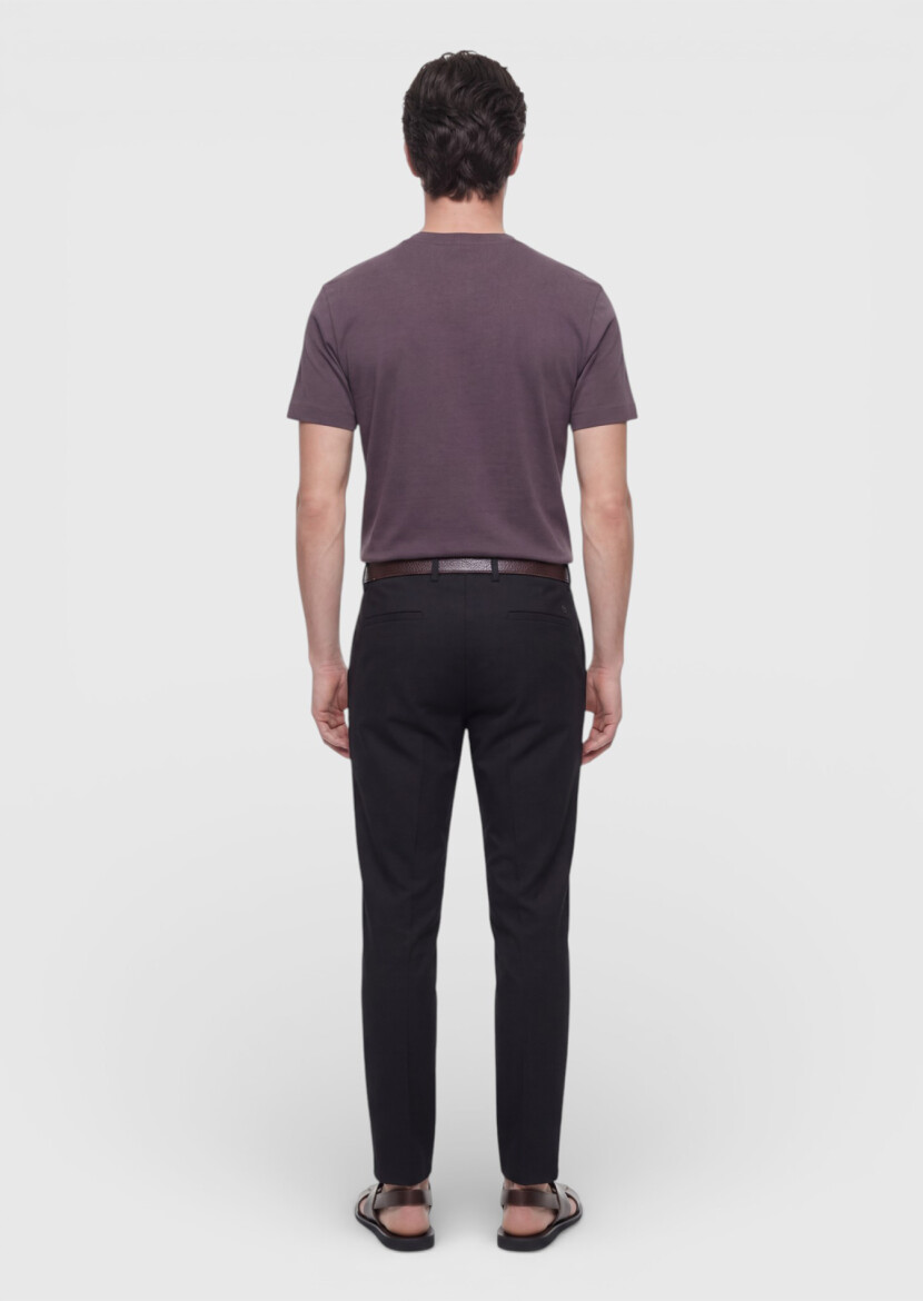 Damson Color Plain Crew Neck 100% Cotton T-Shirt - 5