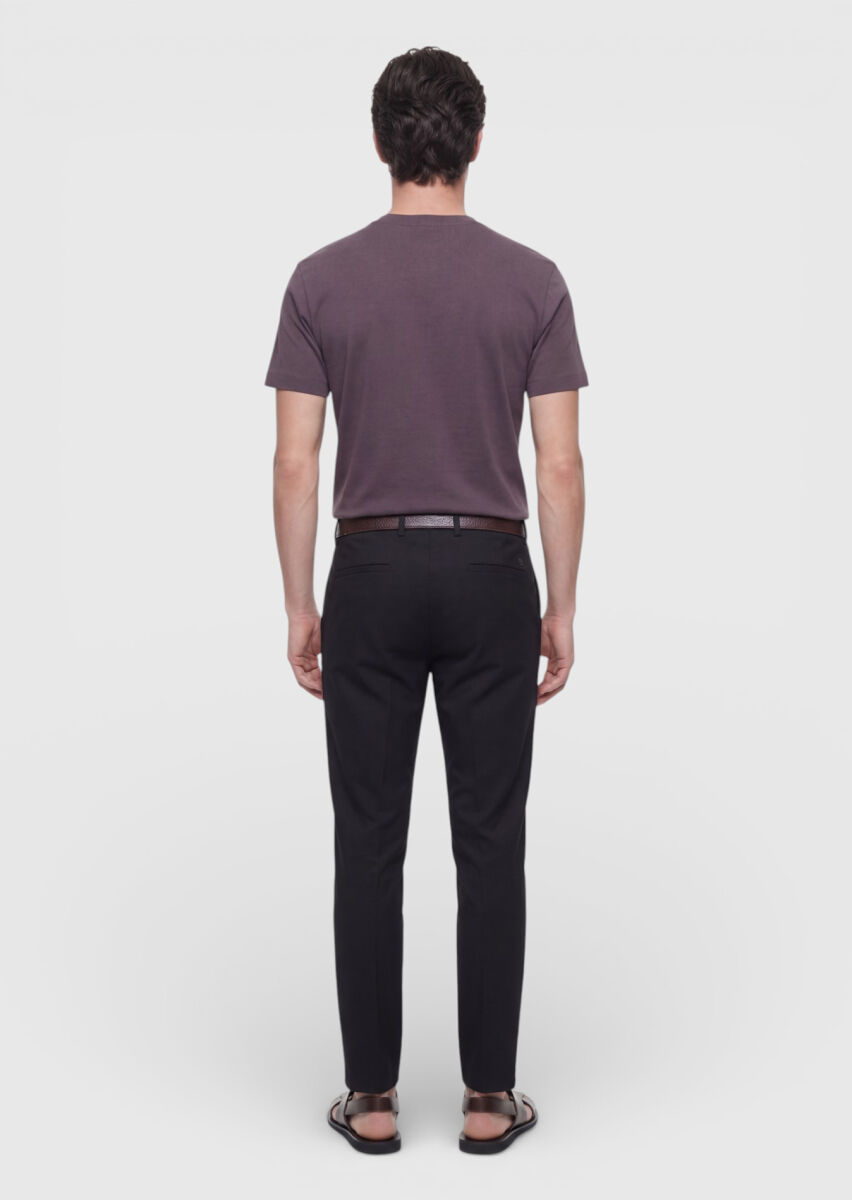 Damson Color Plain Crew Neck 100% Cotton T-Shirt - 5