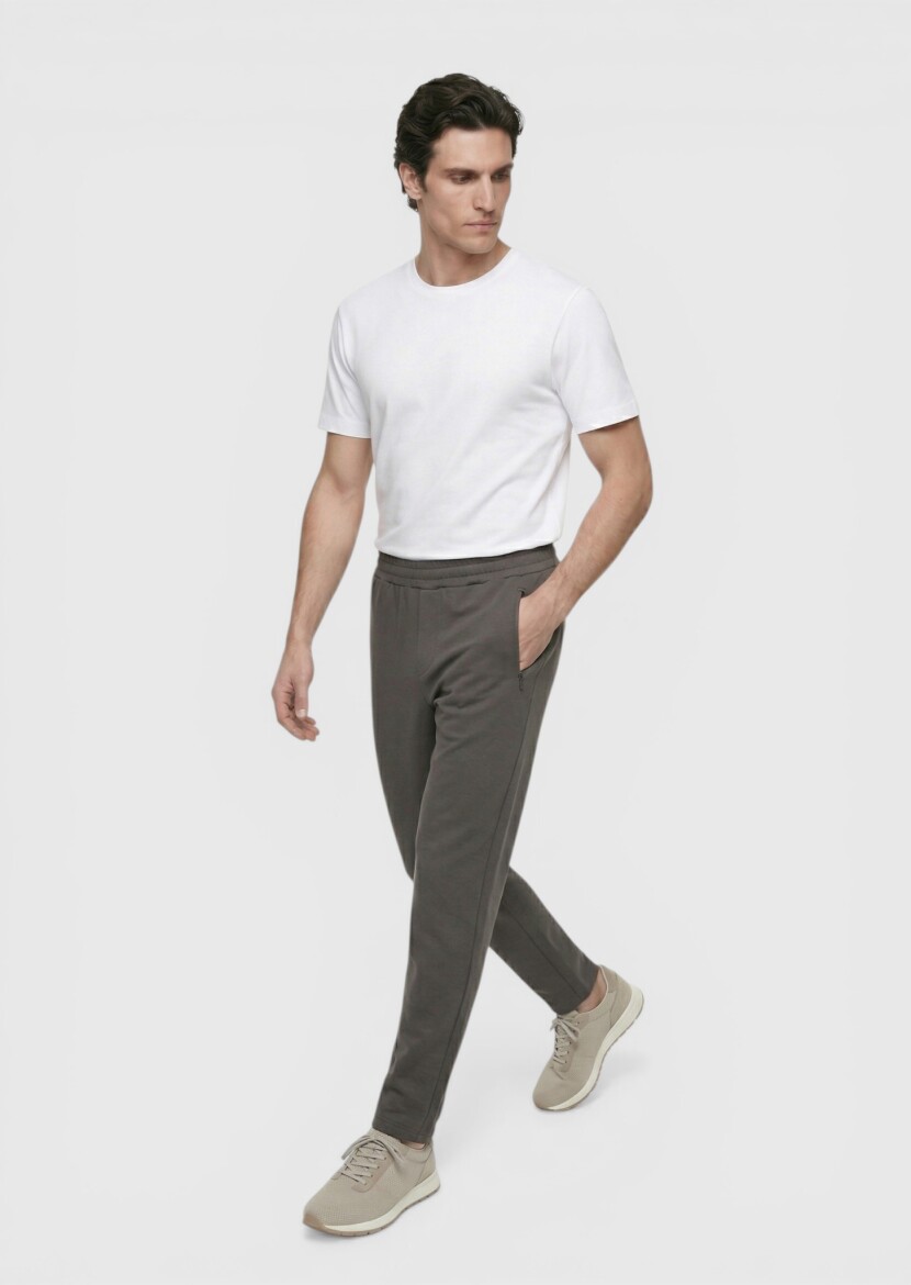 Damson Color Sweat Pants - 1