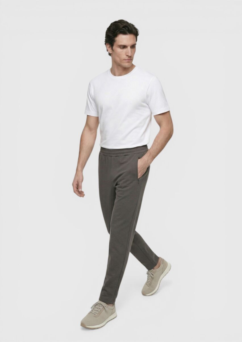 Damson Color Sweat Pants - 1