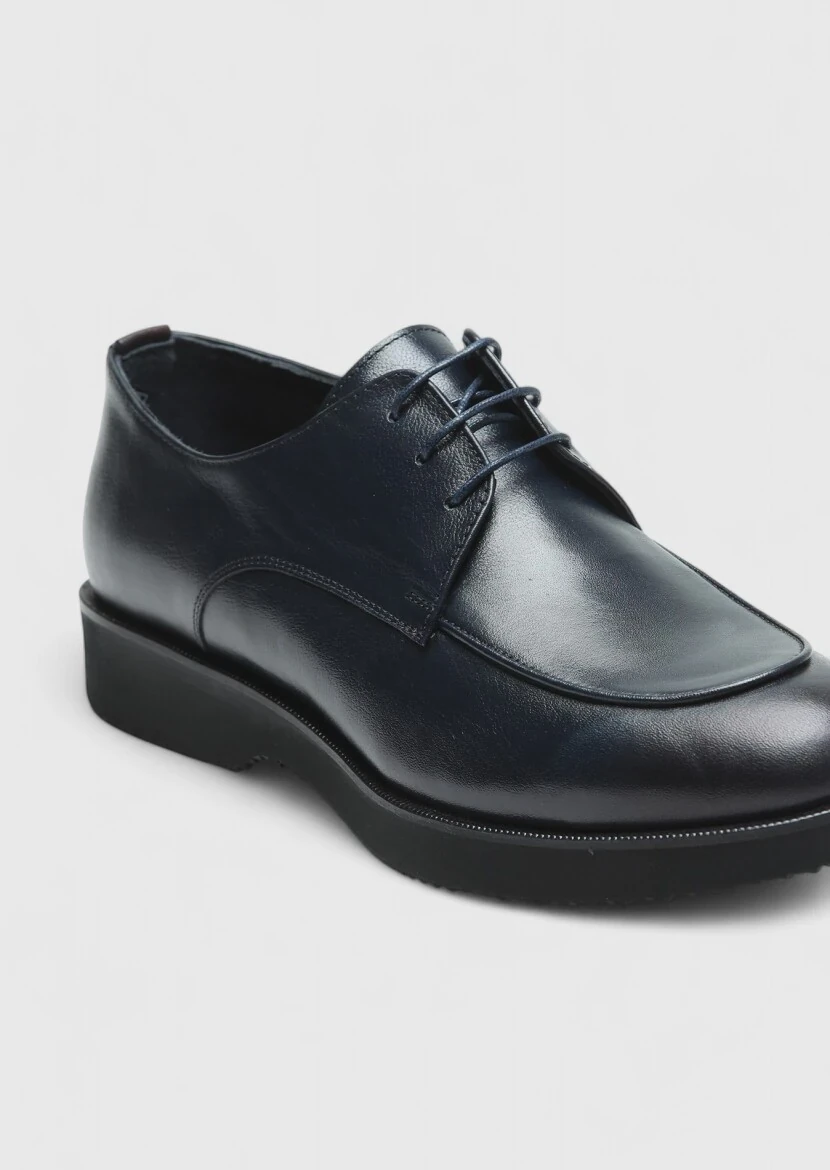 Dark Blue Leather Casual Shoes 