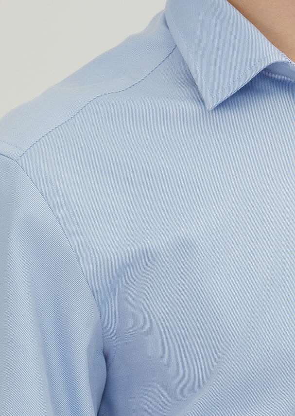 Dark Blue Regular Fit Long Weaving Classical 100% Cotton Shirt - 3