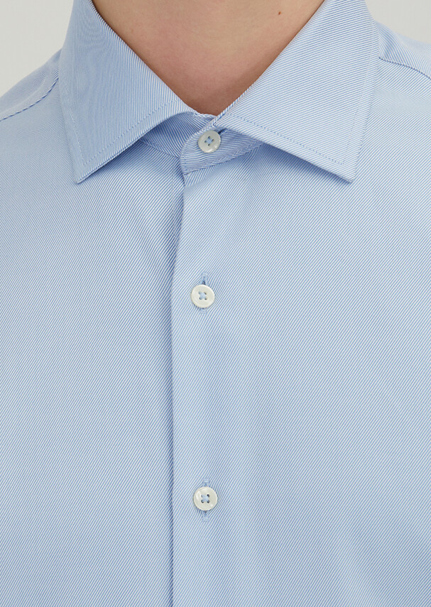 Dark Blue Regular Fit Weaving Classical 100% Cotton Shirt - 4