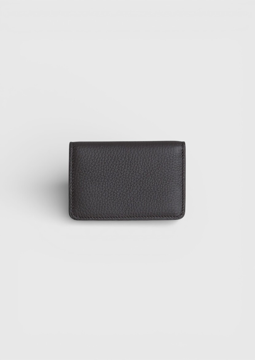 Dark Brown Cow Leather Card Holder - 1