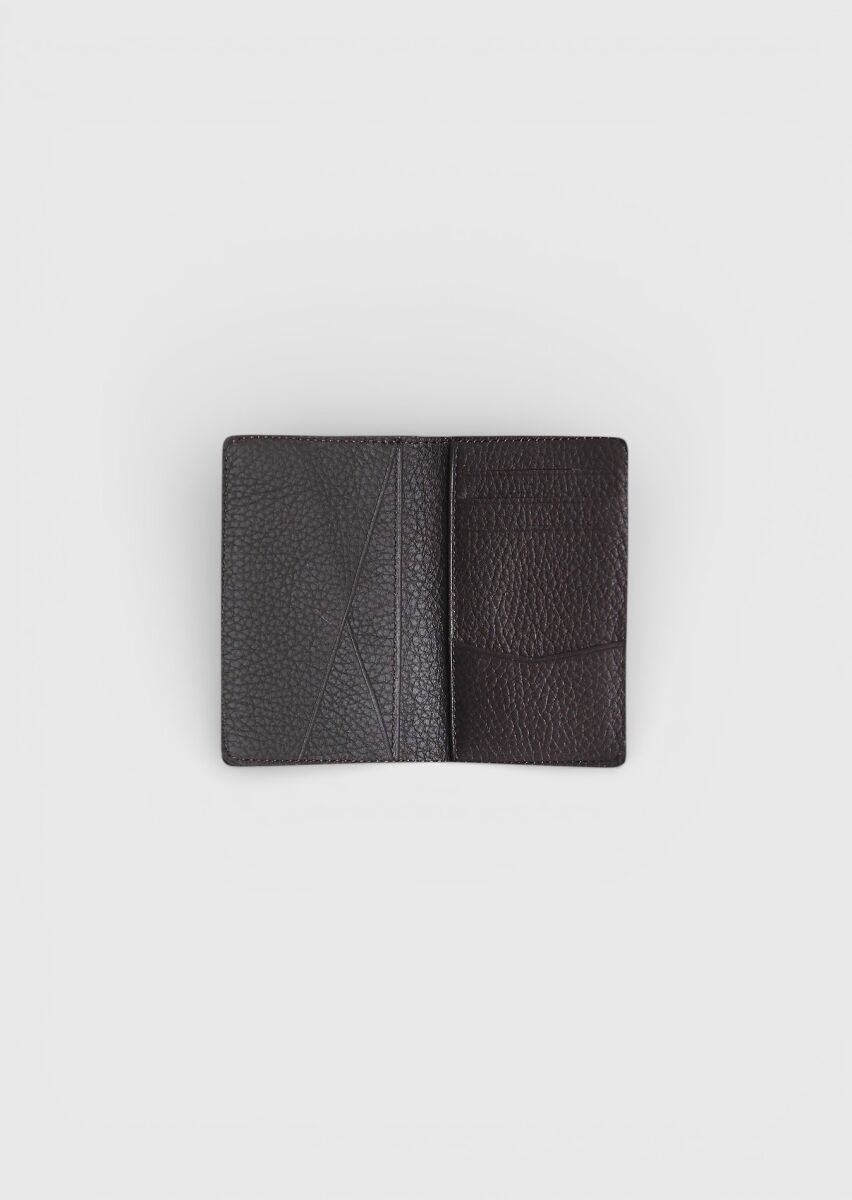 Dark Brown Cow Leather Card Holder - 2