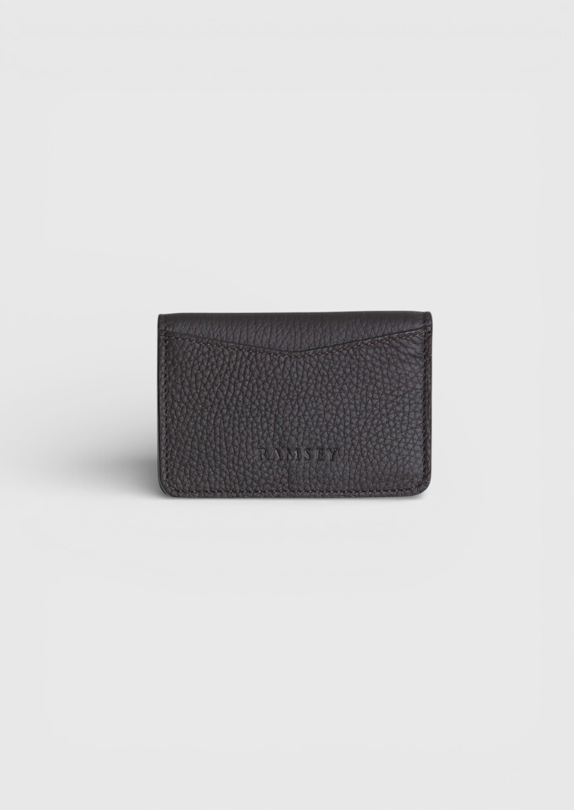 Dark Brown Cow Leather Card Holder - 3