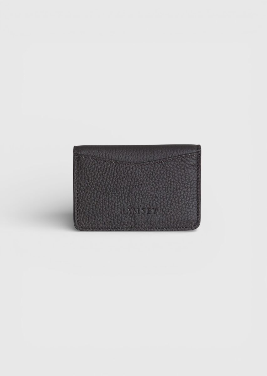 Dark Brown Cow Leather Card Holder - 3