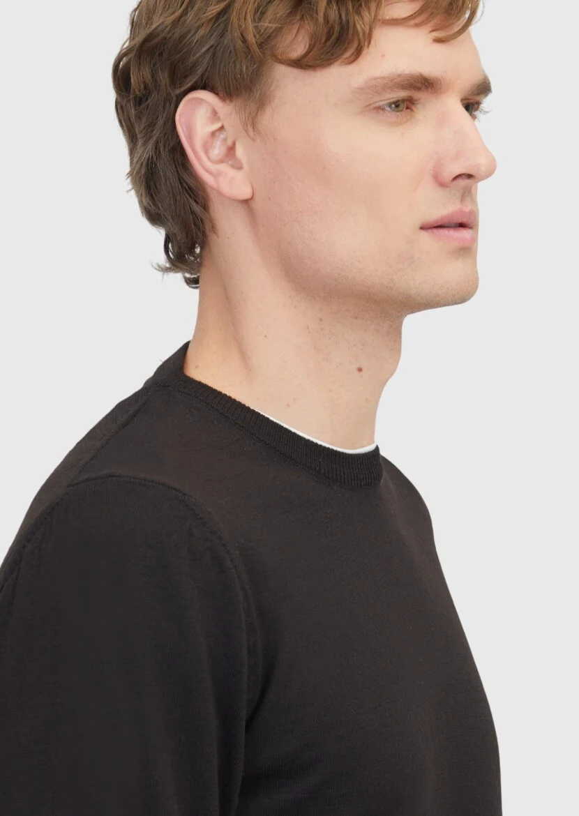 Dark Brown Knitwear Sweatshirt - 3