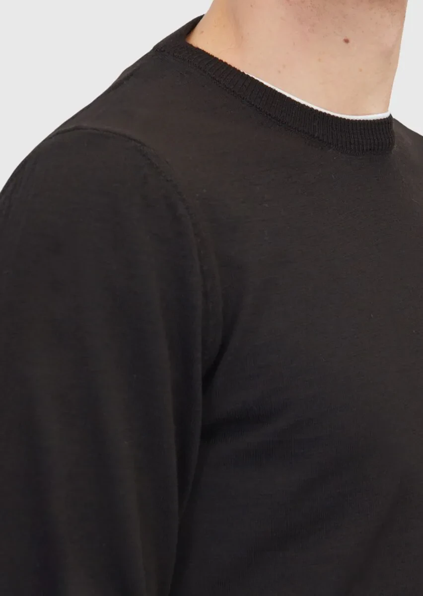 Dark Brown Knitwear Sweatshirt - 5