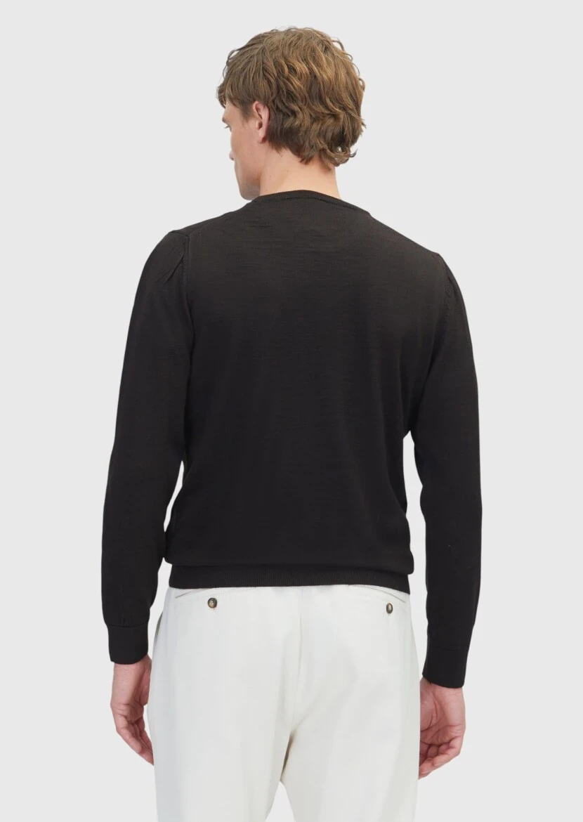 Dark Brown Knitwear Sweatshirt - 6