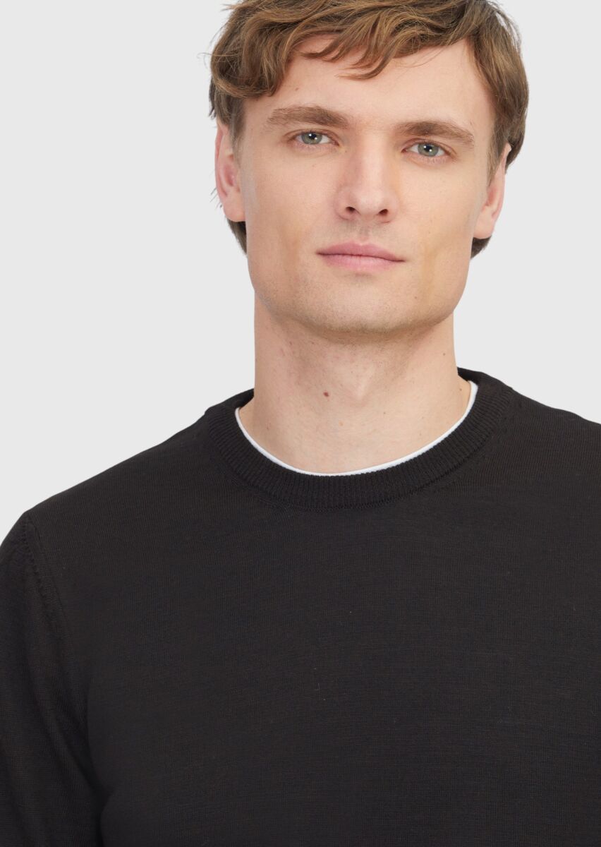 Dark Brown Knitwear Sweatshirt - 4