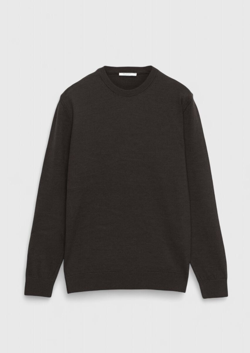 Dark Brown Knitwear Sweatshirt - 7