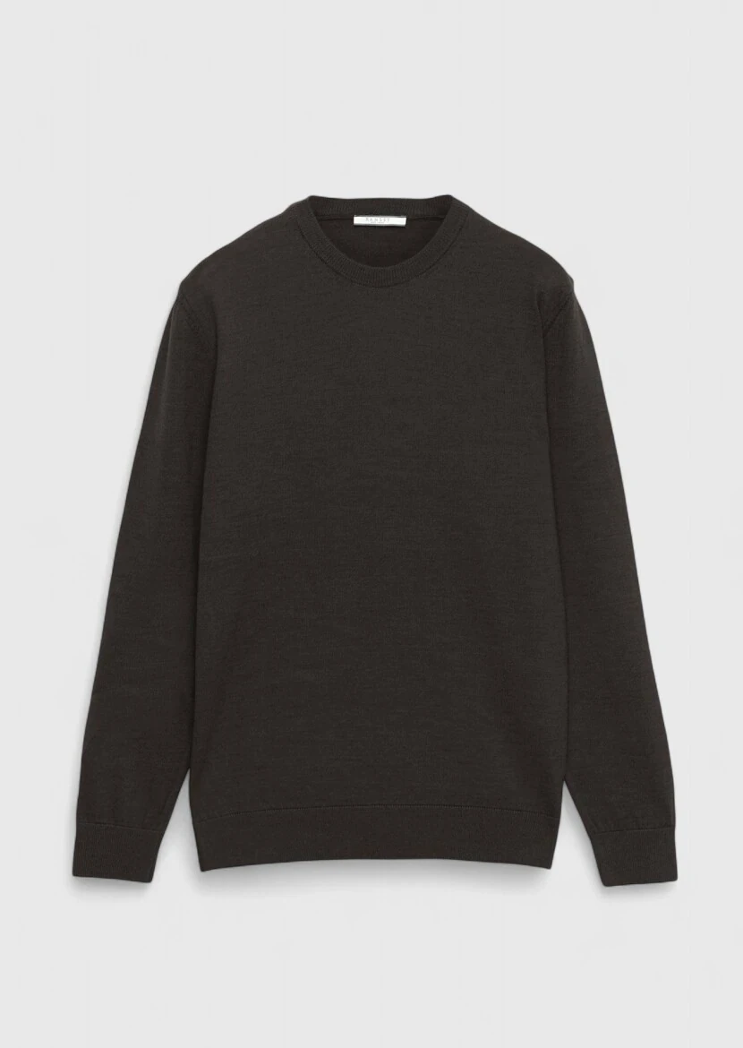 Dark Brown Knitwear Sweatshirt 